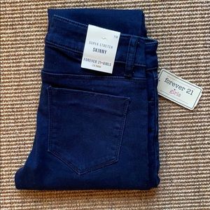 NWT forever 21 super stretch skinny jeans girl 7/8